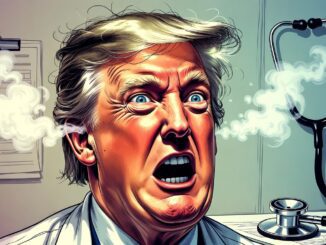 Man with steam coming out, looking frustrated.