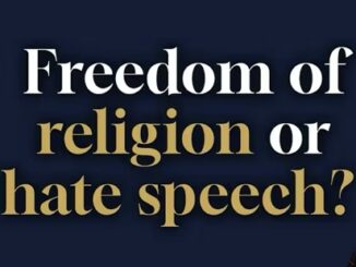 Freedom of religion or hate speech?" text.