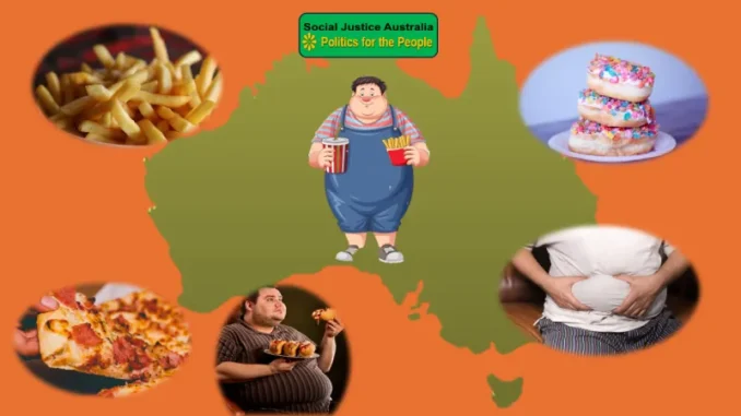 Obesity and junk food in Australia illustration. Obesity and junk food in Australia illustration.