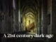 Dark, atmospheric corridor with gothic architecture.