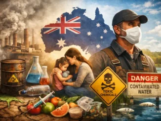 Australia pollution crisis with toxic chemicals warning.
