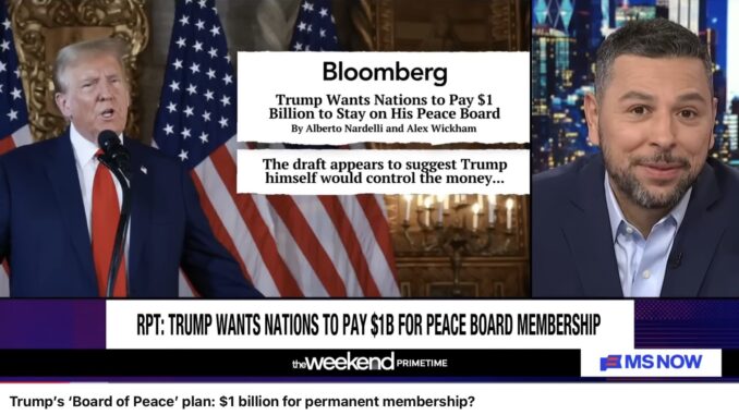 News report on Trump's peace board proposal. News report on Trump's peace board proposal.