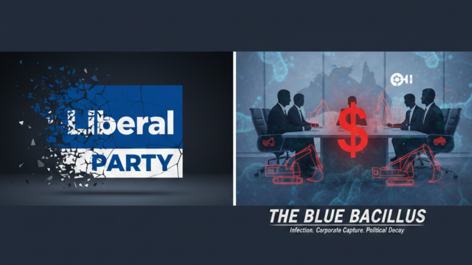 Liberal Party sign and corporate meeting illustration. Liberal Party sign and corporate meeting illustration.
