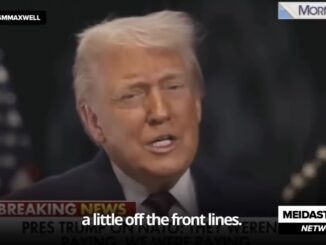 Man speaking on television news segment.