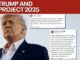 Man with tweets about Project 2025.