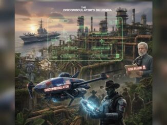 Futuristic technology scene with industrial background.