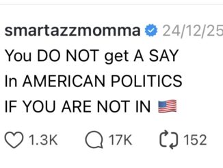 Social media comment about American politics.