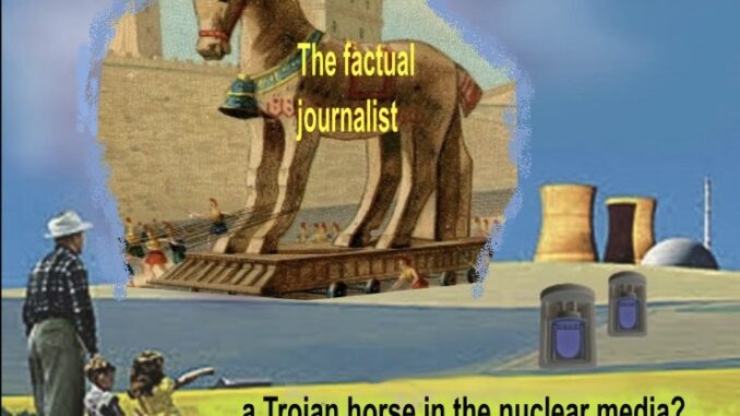 Illustration questioning media influence on nuclear issues.