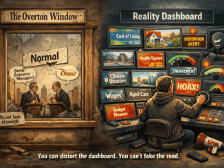 Control room manipulating reality and perceptions.