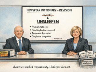 Two people revising Newspeak Dictionary definition.