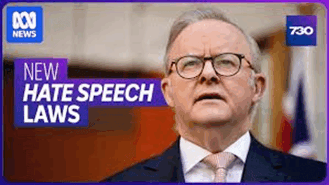 Man discussing new hate speech laws.