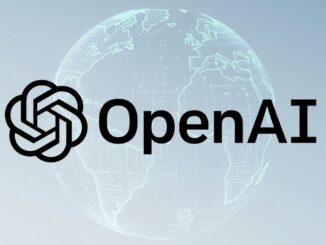 OpenAI logo with globe background.
