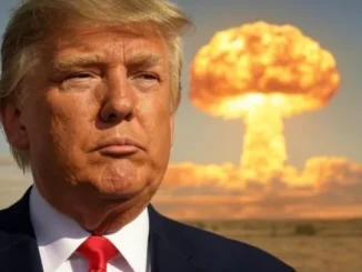Man with explosion cloud in background.