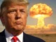 Man with explosion cloud in background.
