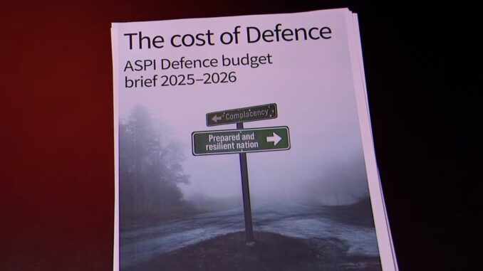 Booklet titled "The Cost of Defence" cover.