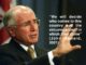 Man speaking with quote about immigration policy.