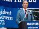 Man speaking at McGovern 1972 campaign rally.