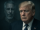 Sombre portrait of man with looming shadow