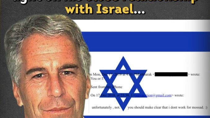 Man with text about relationship with Israel.