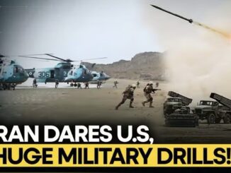 Military drills with helicopters and rocket launchers.