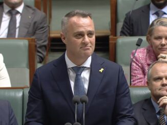 Man speaking at a government assembly podium.
