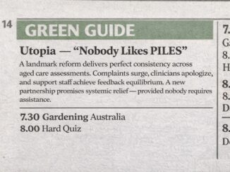 TV guide listing for "Utopia" episode.