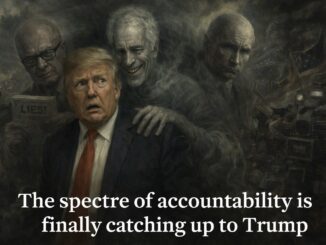 Dark figures surrounding a concerned man.