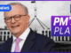 Man in suit, text: "PM's Plan" background.