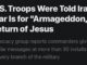 Headline about U.S. troops and Iran conflict.
