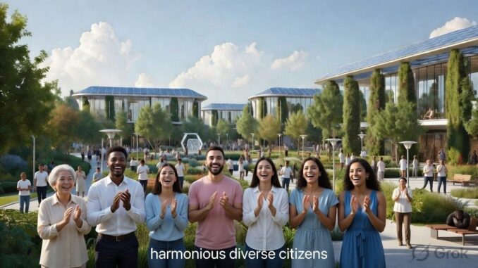 Diverse group of people clapping outdoors. Diverse group of people clapping outdoors.