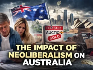 Economic impact of neoliberalism in Australia illustration.