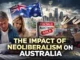 Economic impact of neoliberalism in Australia illustration.