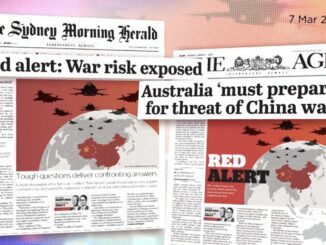 Newspaper headlines about Australia's war preparedness.