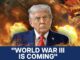 Man with explosive background, "World War III" text.