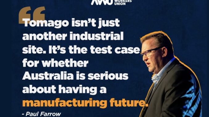 Man speaking with quote about manufacturing future.