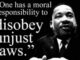 Man with quote on moral responsibility.