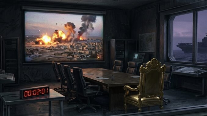 Command center with explosion on screen. Command center with explosion on screen.