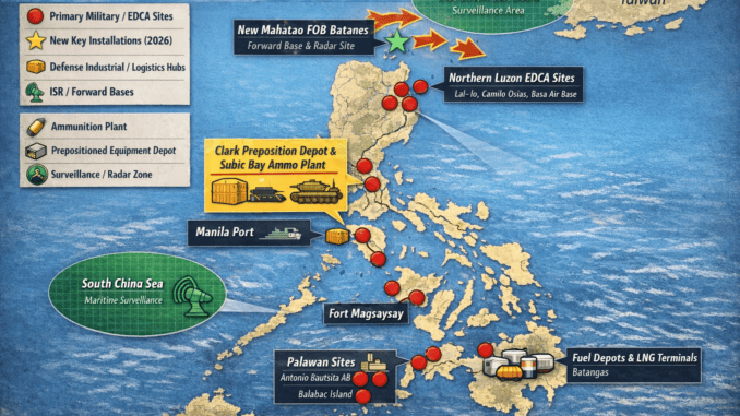 Military sites map of the Philippines.