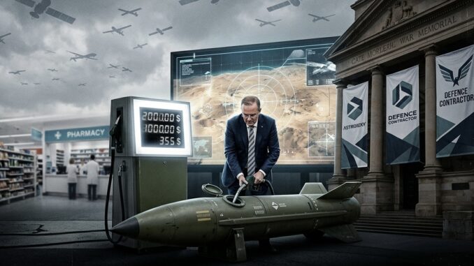 Man fueling missile at gas pump display. Man fueling missile at gas pump display.