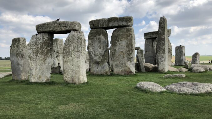 Stonehenge under a partly cloudy sky. Stonehenge under a partly cloudy sky.