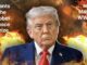 Elderly man in suit with fiery explosion background