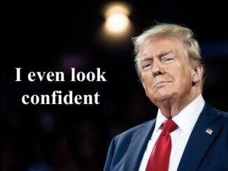 Person in suit with "I even look confident.