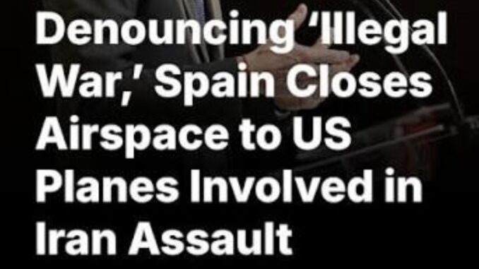 News headline about Spain closing airspace. News headline about Spain closing airspace.
