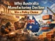 Australia manufacturing decline and imports illustration.