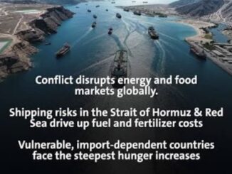 Ships in a strategic waterway, text overlay.