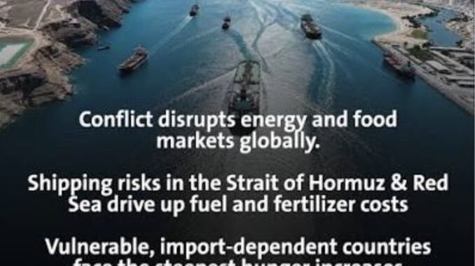 Ships in a strategic waterway, text overlay. Ships in a strategic waterway, text overlay.