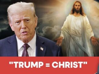 Politician and Jesus with "Trump = Christ" text.