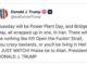 Fake tweet attributed to Donald Trump.
