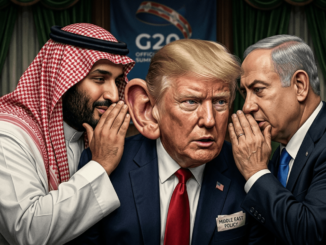 Three leaders whispering at G20 summit.