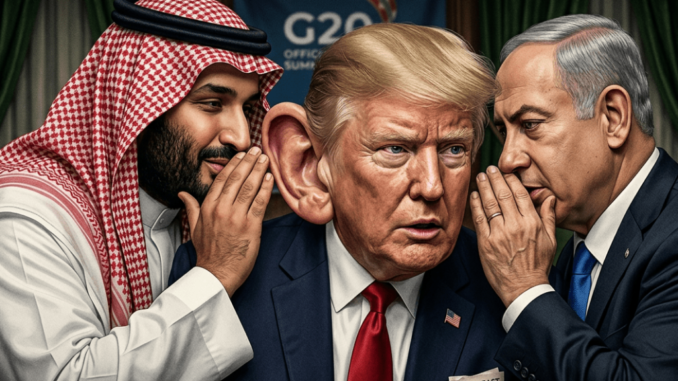 Three leaders whispering at G20 summit.